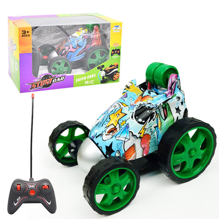 4571 factory remote control rollover Stunt Car rollover cart boy children''s stand hot selling electric toys